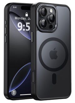 Generic Magnetic Case for iPhone 16 Pro Max 6.9 Inch Case Translucent Matte Phone Case Slim Thin Shockproof Anti-Yellow Women Men Girls Boys Protective Cover (Black)  - Image 1