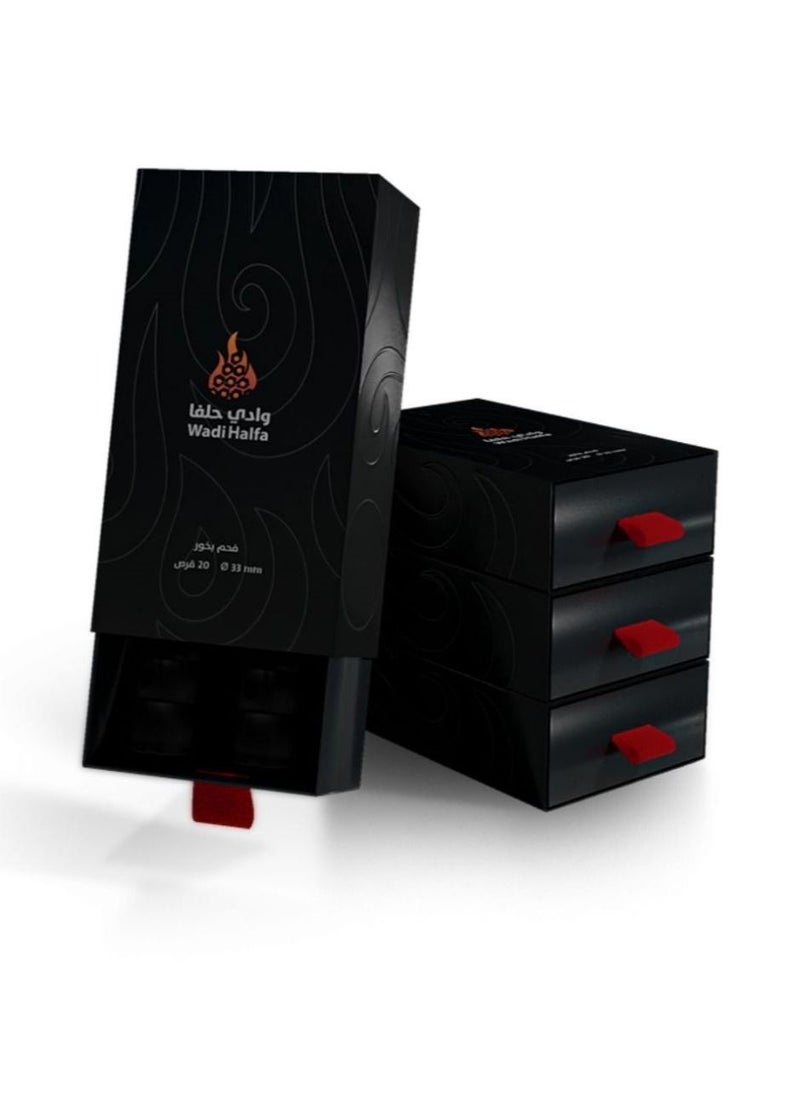 Wadi halfa - Regular size incense charcoal, a set of 4 boxes, easy to use, quick to ignite, and maintains the scent of real incense, wrapped in tin to make it easy to reseal after each use - Image 1