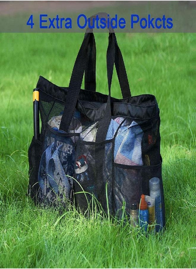 GOTDYA - GOTDYA XL Mesh Beach Bags and Totes,Extra Large Beach Bag with Zipper and Pockets,Oversized Big Beach Duffle Bag for Towels Beach Toys,Ideal for Your Family Beach/Pool Trip - Image 1