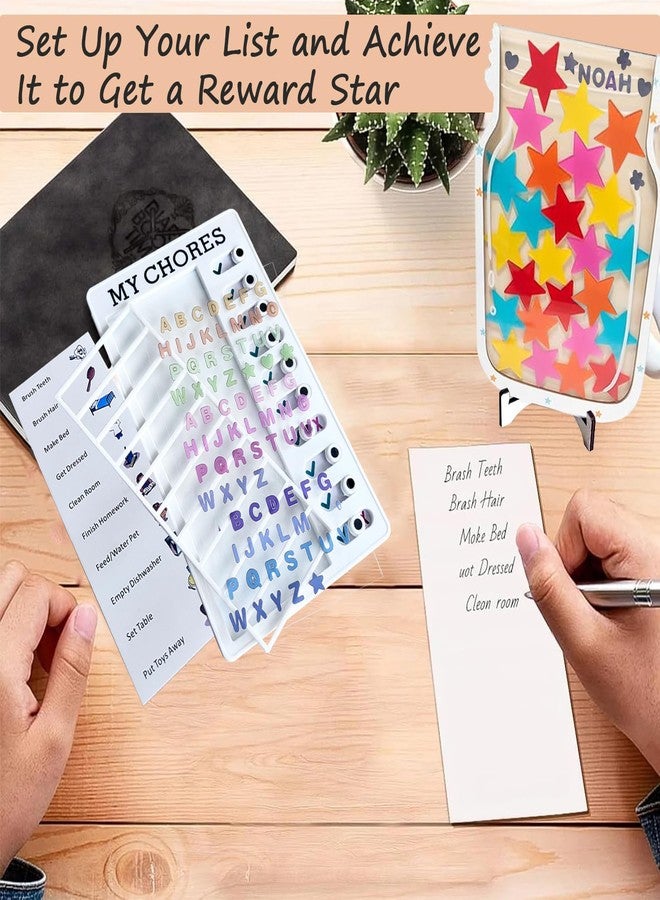 KYLELOVE Reward Jars for Kids Star Reward Jar System Magnetic Classroom Rewards Chart Behavior Chart for Kids Potty Training Rewards Jar Reward Management Tool for Toddle Student - Image 3