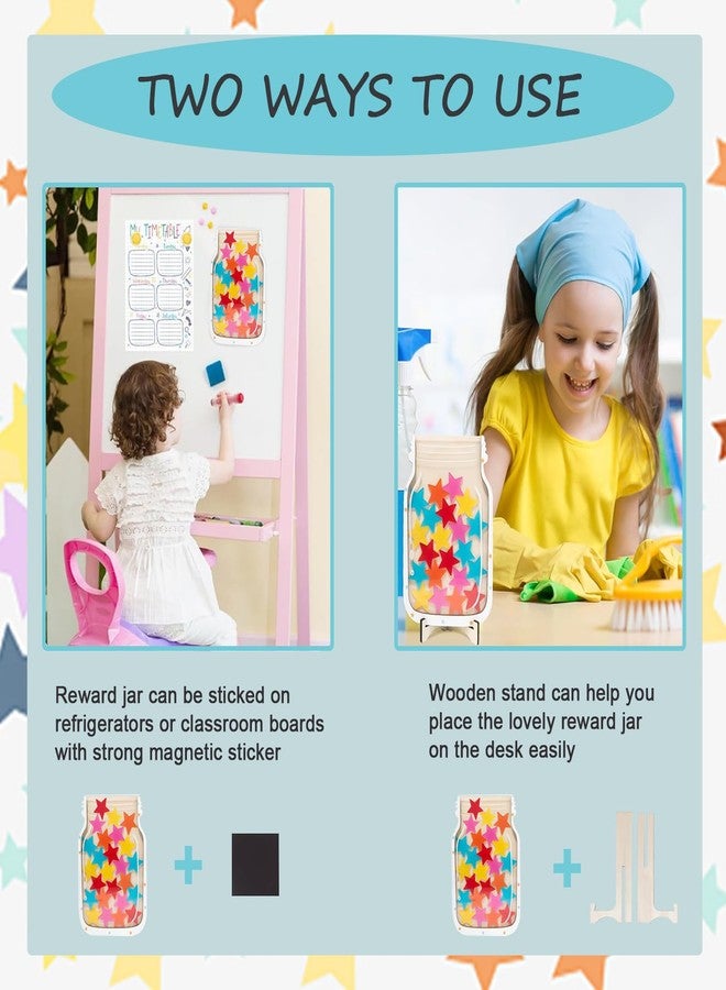KYLELOVE Reward Jars for Kids Star Reward Jar System Magnetic Classroom Rewards Chart Behavior Chart for Kids Potty Training Rewards Jar Reward Management Tool for Toddle Student - Image 2