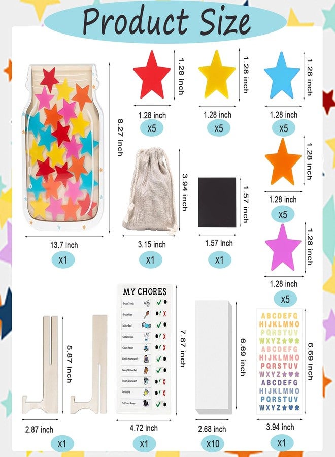 KYLELOVE Reward Jars for Kids Star Reward Jar System Magnetic Classroom Rewards Chart Behavior Chart for Kids Potty Training Rewards Jar Reward Management Tool for Toddle Student - Image 5
