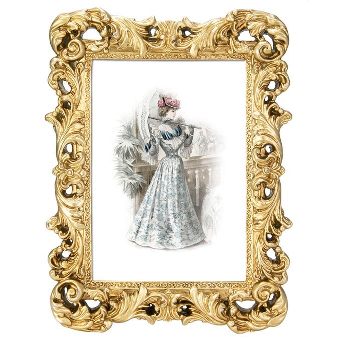 5X7 PICTURE FRAMES VINTAGE PHOTO FRAME WITH GLASS FRONT ANTIQUE PICTURE FRAME FOR TABLETOP WALL HANGING 5X7 LIGHT GOLDEN