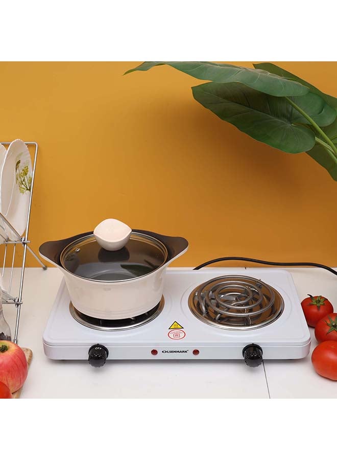 أولسنمارك لوح تسخين كهربائي 2000 W OMHP2244 أبيض/فضي - Image 2