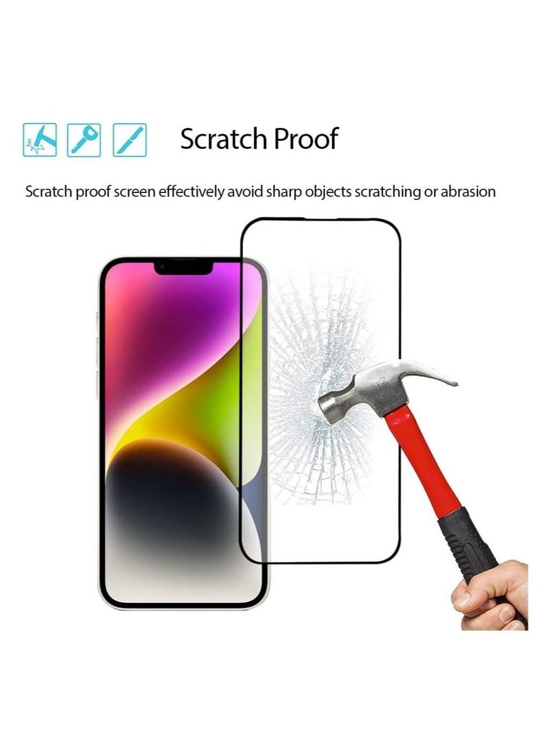 2 Pack Screen Protector for iPhone 14 6.1" 2022 + 2 Pack Camera Lens Protector, Case Friendly Tempered Glass Film, Anti-scratch HD Crystal Protection Coverage - Image 2
