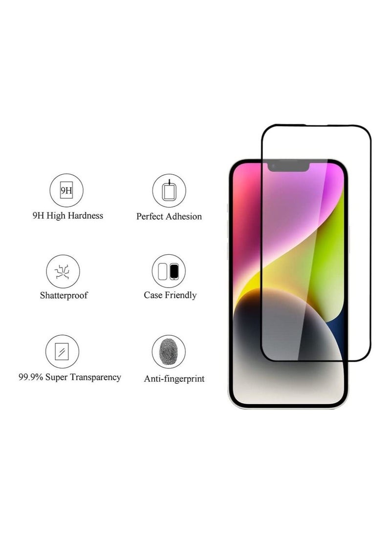 2 Pack Screen Protector for iPhone 14 6.1" 2022 + 2 Pack Camera Lens Protector, Case Friendly Tempered Glass Film, Anti-scratch HD Crystal Protection Coverage - Image 3