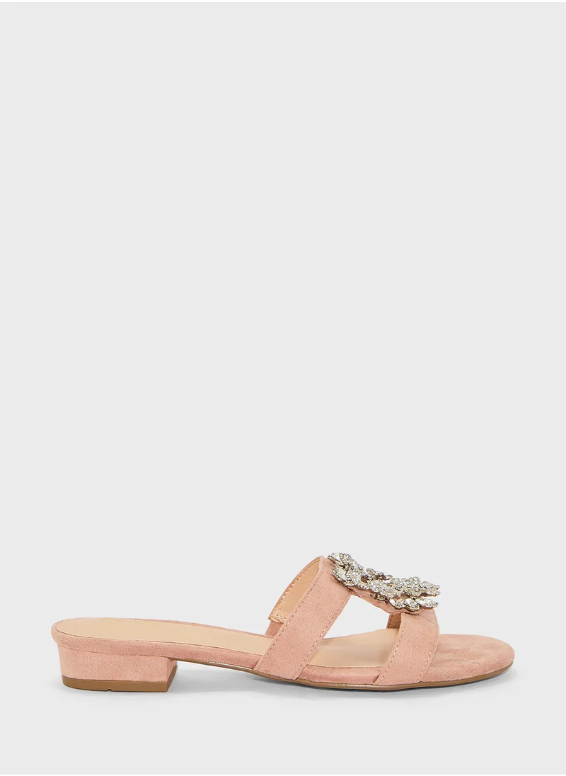 MENBUR Open Toe Strap Low Heel Sandals