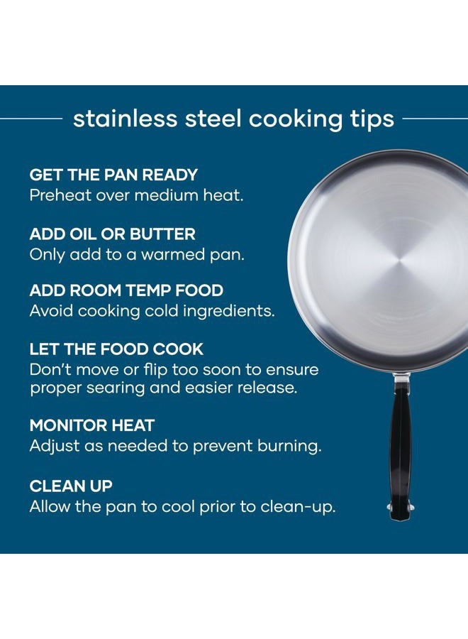 Farberware Classic Stainless Steel Frying Pan Set/Fry Pan Set/Stainless Steel Skillet Set - 8.25 Inch and 10 Inch, Silver - Image 4