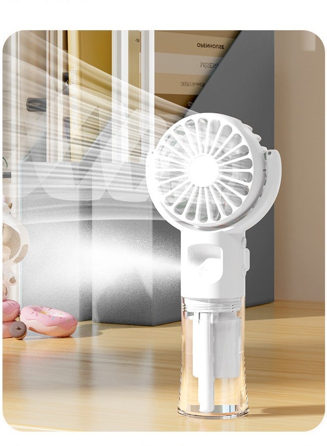 Jourvent Portable Misting Fan, 3-in-1 Handheld Personal Fan with Humidifier u0026 Night Light, USB Rechargeable Battery Operated, 4 Speeds u0026 Quiet Operation - Mini Desk Fan for Travel, Office, Outdoors ( - Image 1
