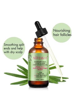 NIFEISHI Nourishing Treatment Organics Rosemary Mint Scalp Hair Strengthening Essential Oils With Biotin for All Hair Types 60ml  - Image 4