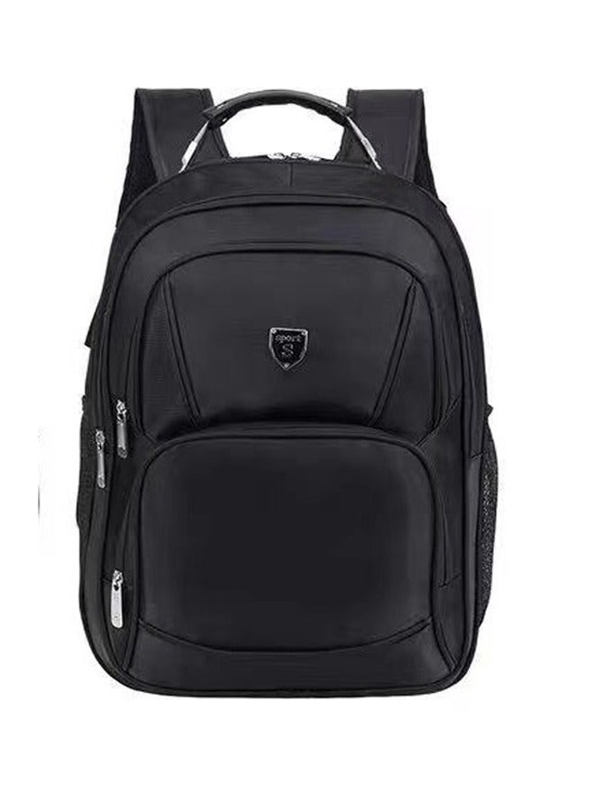 FSPEED Laptop, Travel Bag, Waterproof Material, Leather Bag, Designer Bag, Fashion Bag, School Backpack (Black)