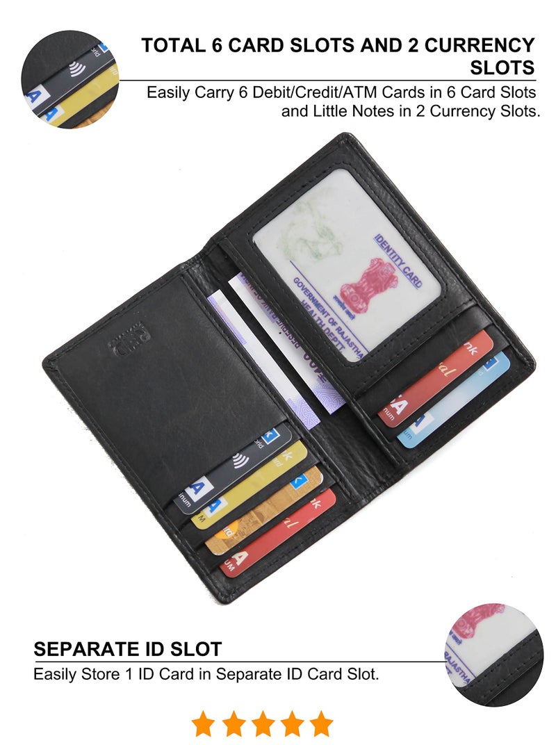 Husk N Hoof RFID Protected Leather Credit Card Holder Wallet for Man Women | Card Holder for Men Woman | Napa Black - Image 3