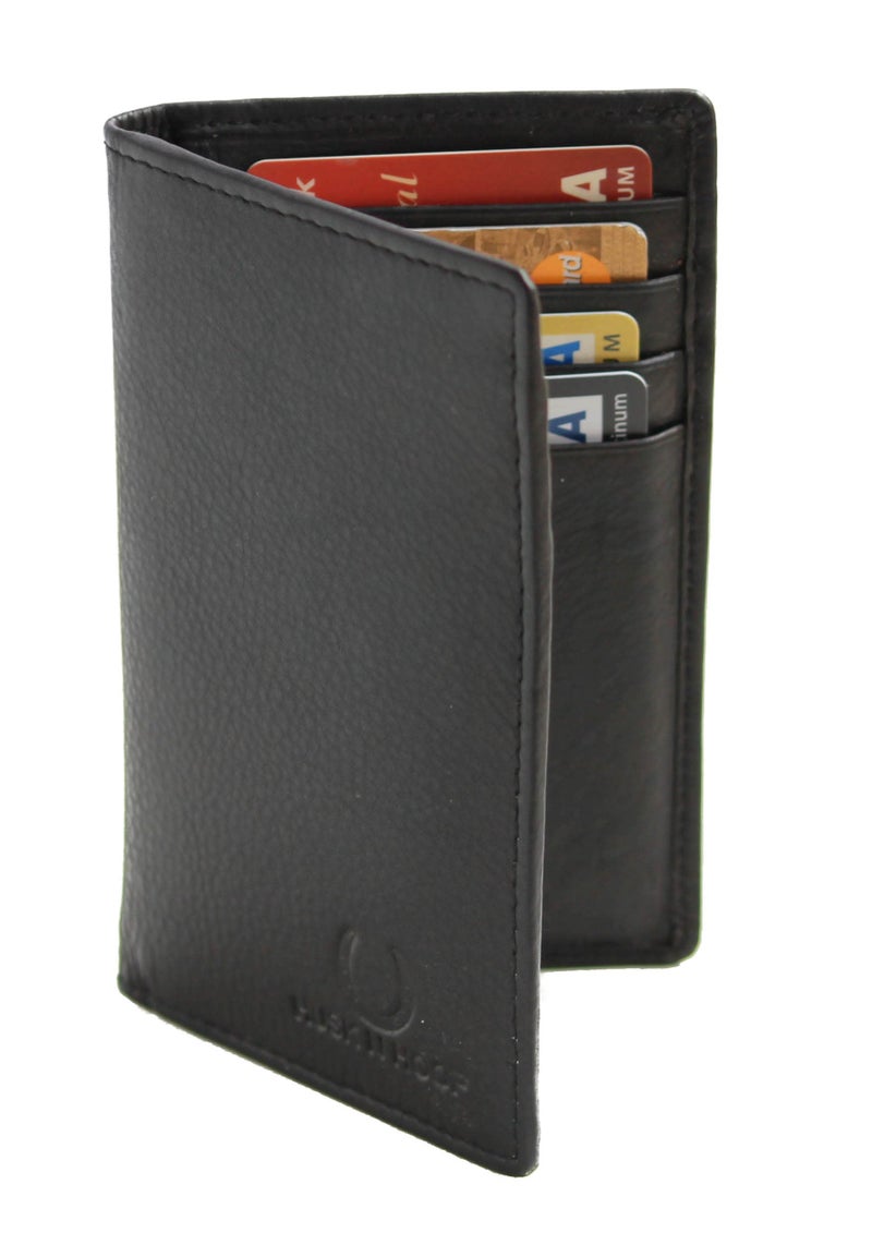 Husk N Hoof RFID Protected Leather Credit Card Holder Wallet for Man Women | Card Holder for Men Woman | Napa Black - Image 1
