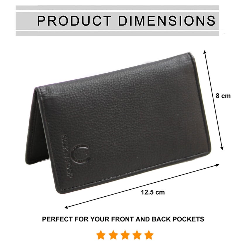 Husk N Hoof RFID Protected Leather Credit Card Holder Wallet for Man Women | Card Holder for Men Woman | Napa Black - Image 5