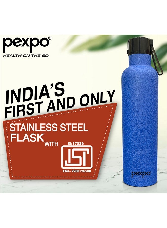 Pexpo Oslo Pro Hot & Cold Stainless Steel Water Bottle |Thermosteel Flask|Vacuum Insulated |ISI Certified |750ml, Blue| Gift for Girls & Boys|Office | Home | Gym | Adults| RCB Edition - Image 4