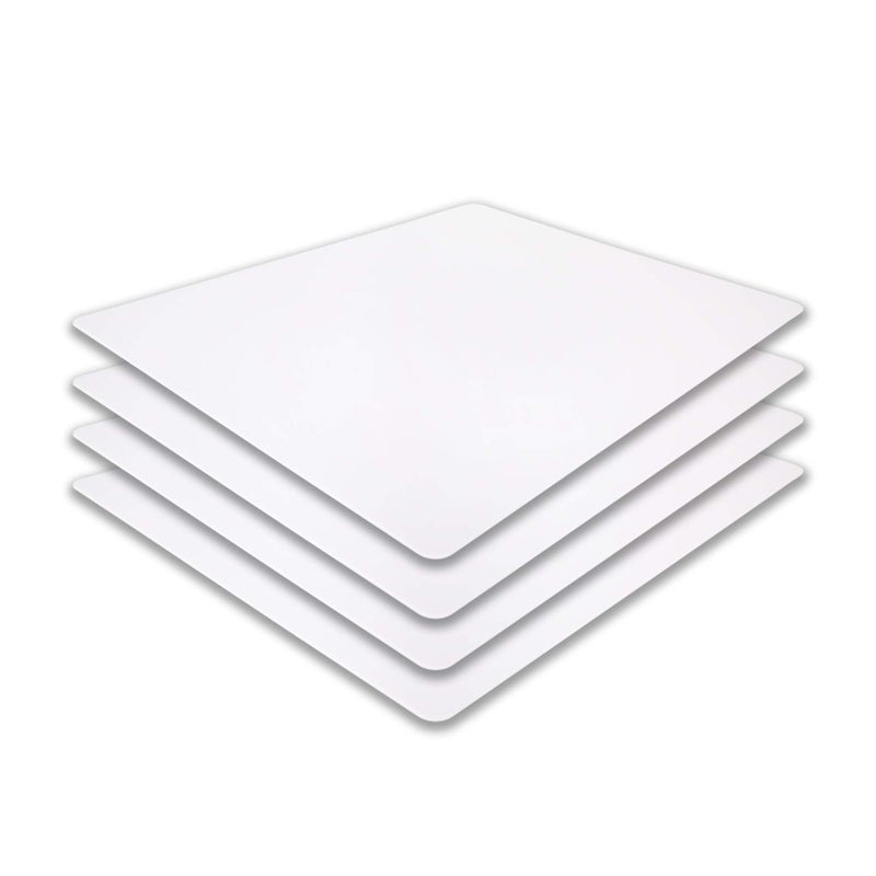Thirteen Chefs Commercial Grade Cutting Board Mats 15 x 12 Inch  4 Pack Set Flexible 116 Inch Thick White Plastic Made from HDPE and NSF Approved for Food Service