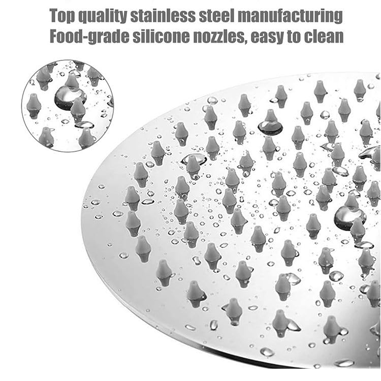 JAGGER رأس دش مطري JAG369 [4 بوصة] مع ذراع دش [9 بوصة]، دش سقف فاخر، مع شريط تفلون وفلانج حائط (فولاذ مقاوم للصدأ دائري [فائق النحافة]) - Image 3