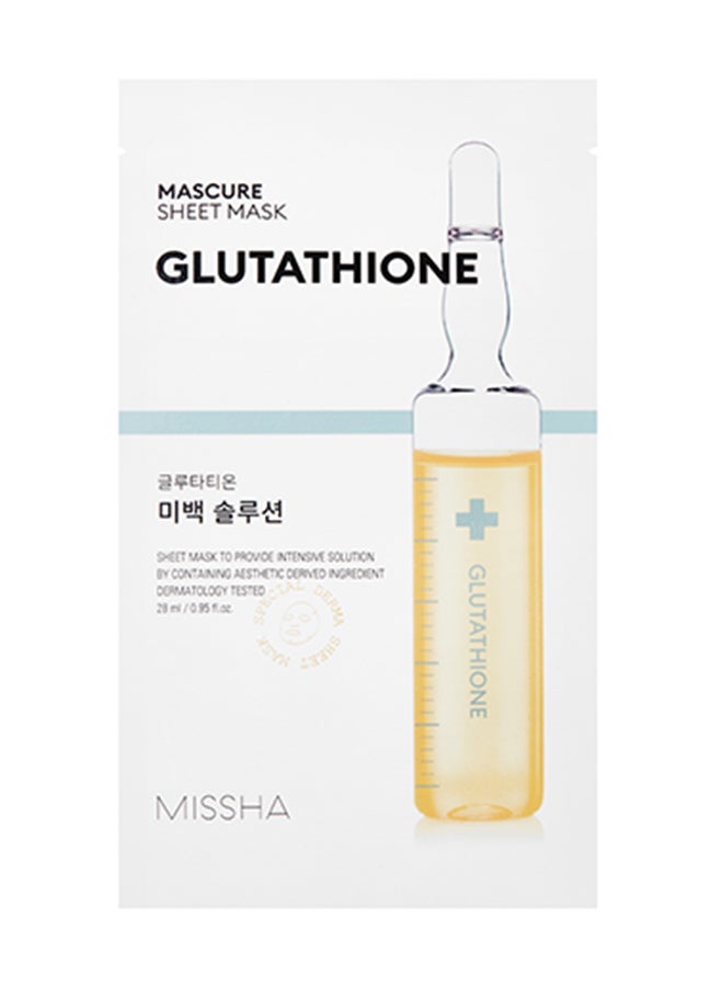 Mascure Whitening Solution Glutathione Sheet Mask 28ml