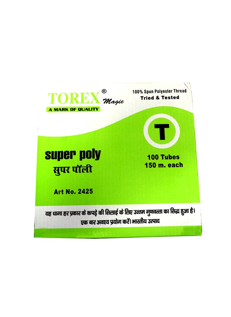 Torex TOREX 100% High Tenacity Spun Polyester Sewing Thread 100 Tubes (25 Shades 4 Tube Each) Sewing Threads Spools with Fast Colour Design (3PLY-150M-GENTS-3) Dark Multi-Coloured  - Image 4