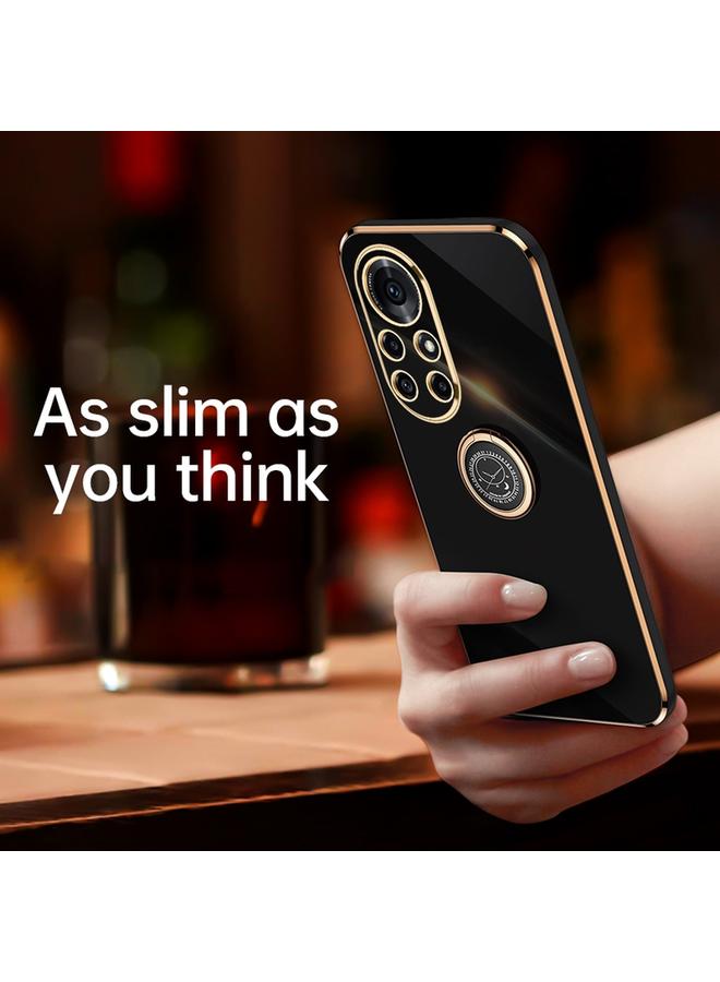 Xinli Case For Huawei nova 8 Pro 5G Straight Edge 6D Electroplate TPU Phone Case with Ring Holder - Image 2