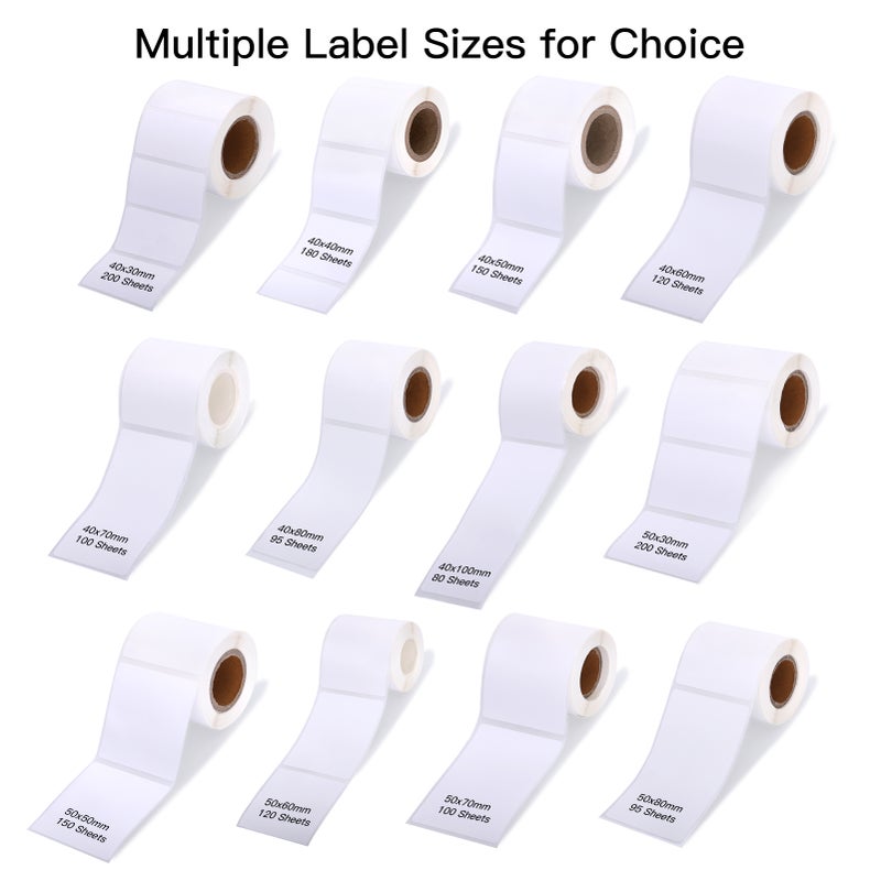 Label Printer Sticker Thermal Label Paper Self-Adhesive Printable Paper Roll Waterproof Oil-Proof Tear for Price Name Barcode Printing for DP23/DP30 Series Thermal Printer Label Maker Machine - Image 5