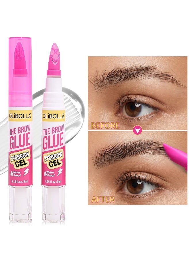 OLIBOLLA The Brow Glue Eyebrow Gel, Long Lasting Waterproof Brow Styling Gel for Fluffy Feathery Eyebrows,5ml - Image 1