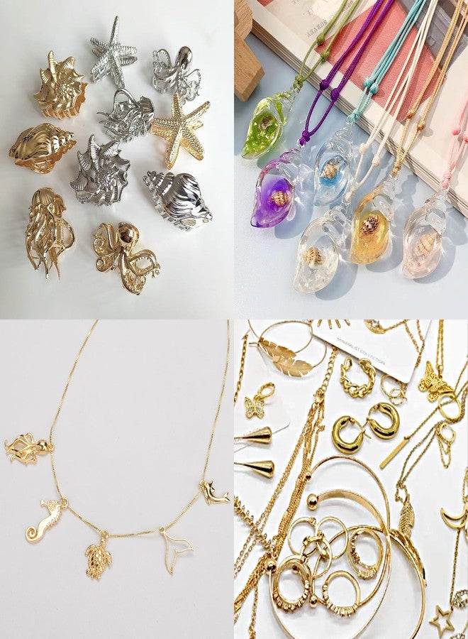 Raicegs 40+PCS Ocean Sea Theme Mystery Jewelry Jar Surprise Jewelry Box for Women Jewelry Set Necklace Earrings Bracelet Charms Rings Hair Clips Unique Gift for Her Women - Image 5