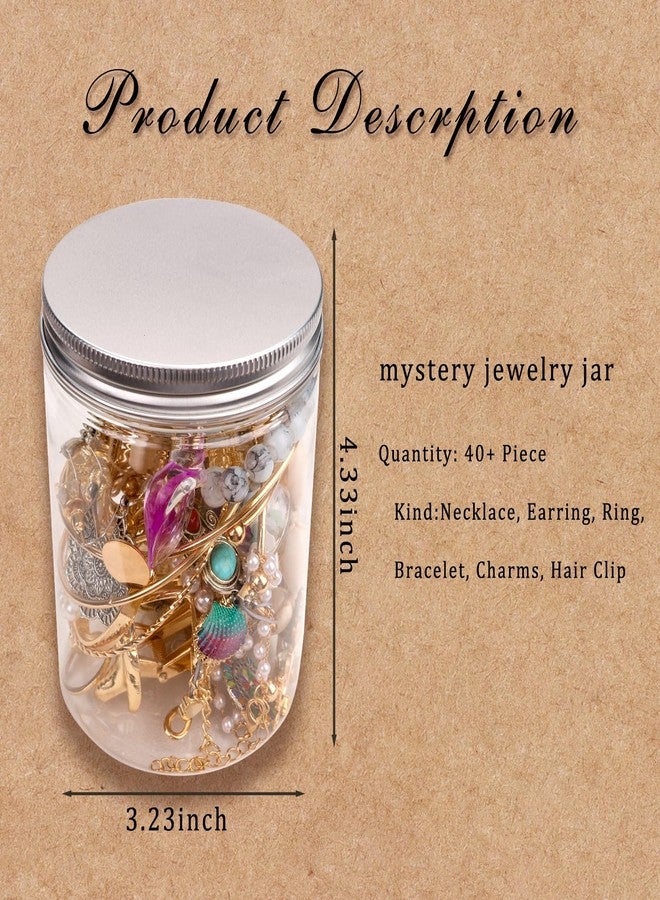 Raicegs 40+PCS Ocean Sea Theme Mystery Jewelry Jar Surprise Jewelry Box for Women Jewelry Set Necklace Earrings Bracelet Charms Rings Hair Clips Unique Gift for Her Women - Image 2