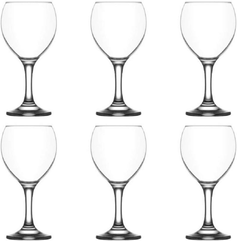 LAV lav Misket Stemware Wine Glasses Set of 6  Elegant Design for Wine and Cocktails  Ideal for Home Parties and Special Occasions  Durable Glass  Dishwasher Safe  875 oz - Image 1