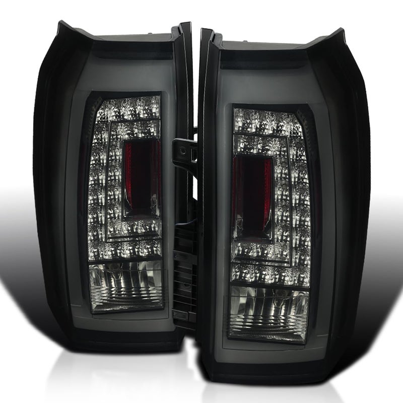 SPECD TUNING Glossy Black Smoke LED Bar Tail Lights Compatible with 20152020 GMC Yukon Denali SLE SLT 20152020 GMC Yukon XL Denali SLE SLT Left Right Pair Assembly