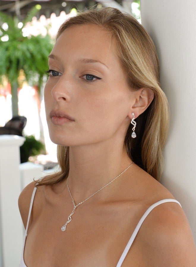 Mariell Cubic Zirconia Prom Jewelry Set, Necklace & Earrings Set for Brides, Bridesmaids, Wedding Jewelry - Image 4