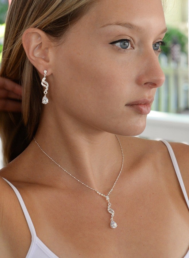 Mariell Cubic Zirconia Prom Jewelry Set, Necklace & Earrings Set for Brides, Bridesmaids, Wedding Jewelry - Image 2