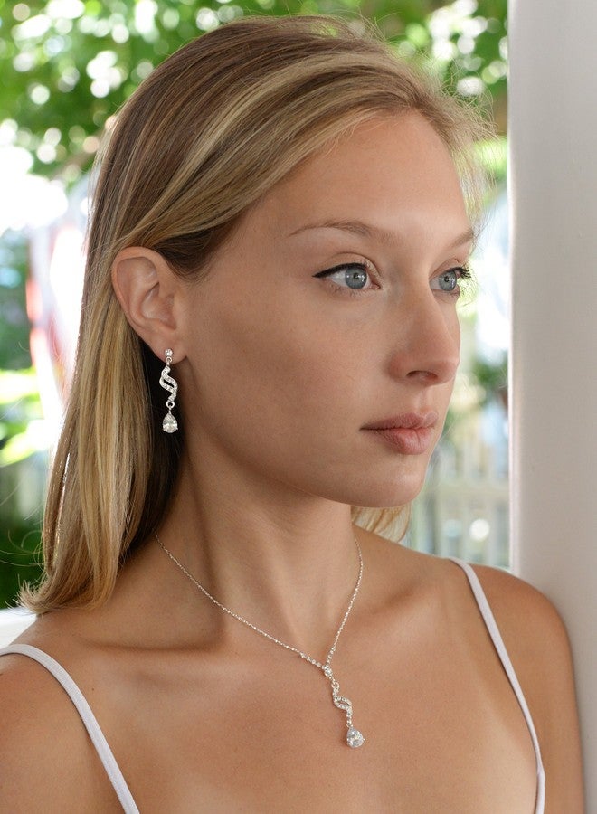 Mariell Cubic Zirconia Prom Jewelry Set, Necklace & Earrings Set for Brides, Bridesmaids, Wedding Jewelry - Image 5
