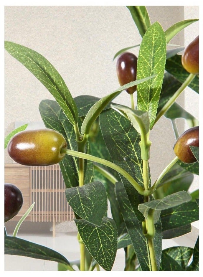 عربست 180CM شجرة الزيتون كبيره صناعية عالية، شجرة زيتون زائفة مزروعة في وعاء، فروع زيتون صناعية كبيرة مع ثمار، شجره الزيتون، شجر زينه صناعيه طويله بالاصيص شجرة صناعية للديكور الداخلي في المنزل الحديث، المكتب، غرفة المعيشة، والديكور الأرضي - Image 5