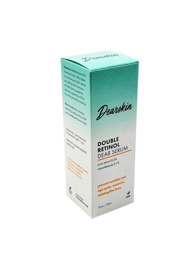 Dearskin - Retinol Serum Double Retinol Dear Serum by Dearskin Retinaldehide 0.1% plus Pure Retinol 0.5% Anti-Aging Powerful Anti-Wrinkle Repair Regenerating Serum - Image 1