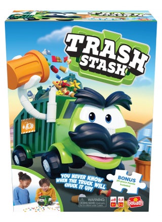 Goliath Trash Stash Game w/ 24pc Puzzle - Fill Trashcan, Watch It Dump Into Garbage Truck Or Truck Chucks It Up - Includes 24-Piece Puzzle - pzsku/Z8155D1841797334B5590Z/45/_/1732281861/21fe9b3e-2a13-4873-a85f-a9565a92c957