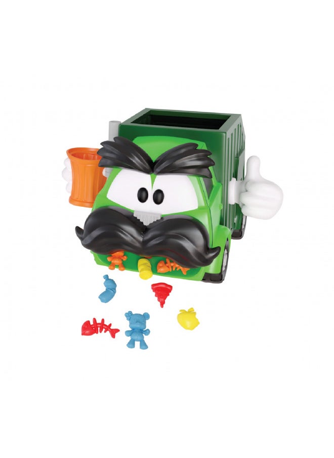 Goliath Trash Stash Game w/ 24pc Puzzle - Fill Trashcan, Watch It Dump Into Garbage Truck Or Truck Chucks It Up - Includes 24-Piece Puzzle