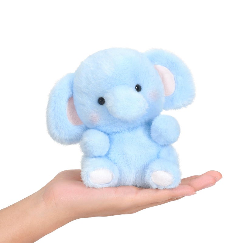 Ditucu Palm-Sized Elephant Stuffed Animals Cute Soft Plush Doll Small Plushies Toys Gifts for Kids Blue 5 inch - Image 1