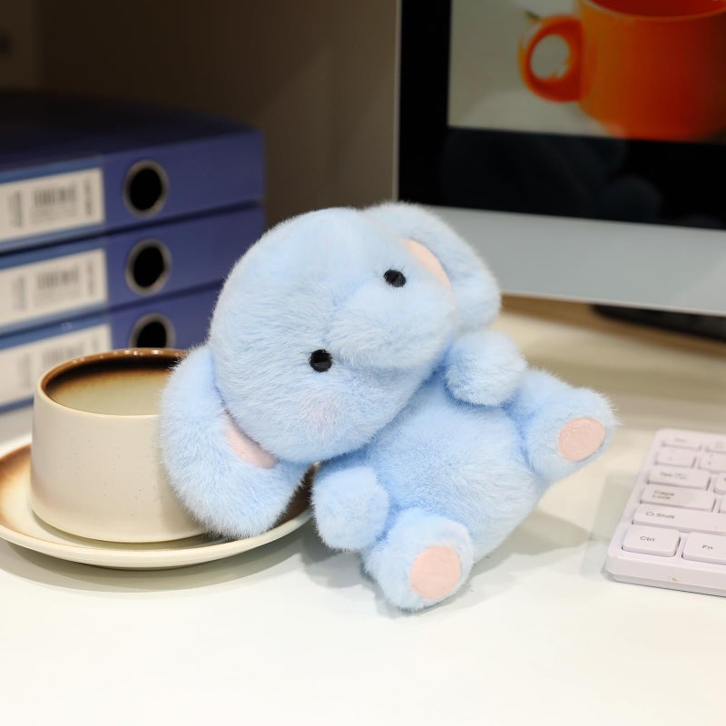 Ditucu Palm-Sized Elephant Stuffed Animals Cute Soft Plush Doll Small Plushies Toys Gifts for Kids Blue 5 inch - Image 4