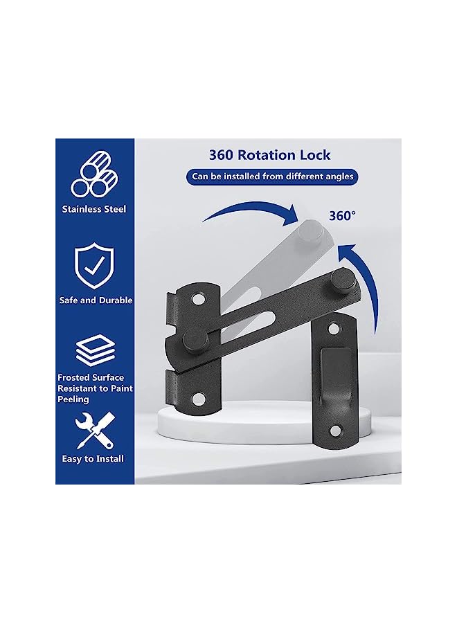 promass Barn Door Latches, 3 Pack Flip Barn Door Lock Latch, Stainless Steel Bar Latch, Barn Door Locks and Latches for Barn Door, Garage, Sliding Door, Closet Door, Not Suitable for Glass Doors - Image 4