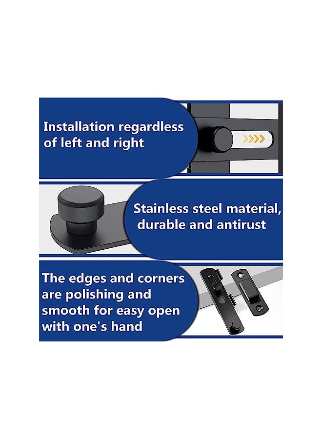 promass Barn Door Latches, 3 Pack Flip Barn Door Lock Latch, Stainless Steel Bar Latch, Barn Door Locks and Latches for Barn Door, Garage, Sliding Door, Closet Door, Not Suitable for Glass Doors - Image 3