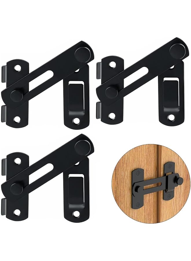 promass Barn Door Latches, 3 Pack Flip Barn Door Lock Latch, Stainless Steel Bar Latch, Barn Door Locks and Latches for Barn Door, Garage, Sliding Door, Closet Door, Not Suitable for Glass Doors - Image 1