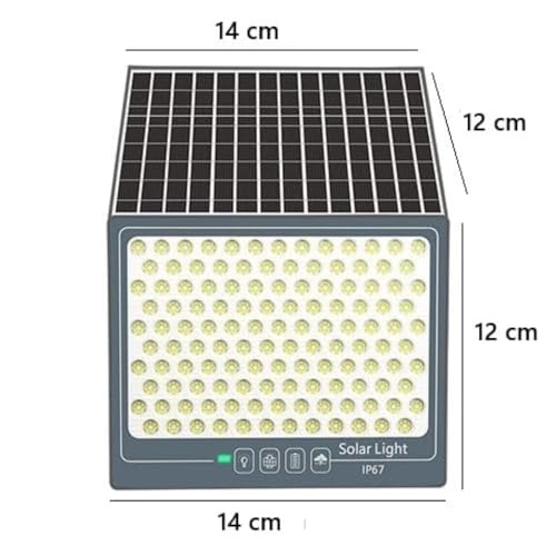 XERGY 50W Solar LED Flood Light with Remote, 108 LEDs – IP67 Waterproof Outdoor Wall Lamp, Dusk to Down Sensor, 1200mAh Battery Security Light for Garden, Yard, Fence, Driveway (5m Cable Included) - Image 3