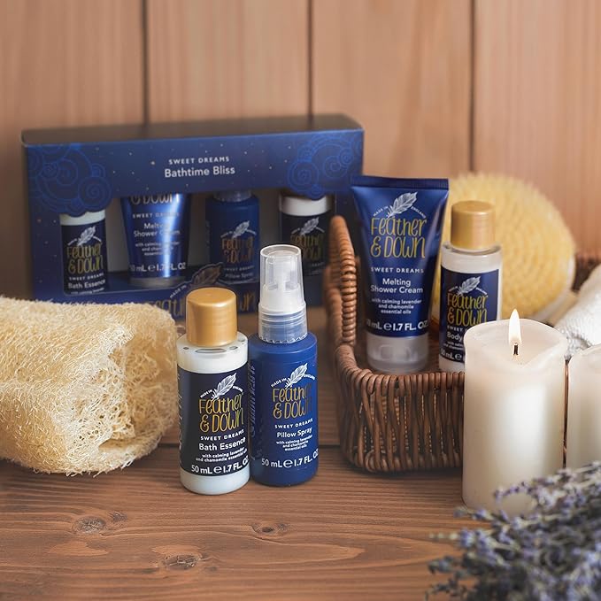 Feather & Down Feather Down Sweet Dream Relax and Unwind Gift Set 100ml Pillow Spray 125ml Body Lotion With Calming Lavender Chamomile Essential Oils  - Image 4