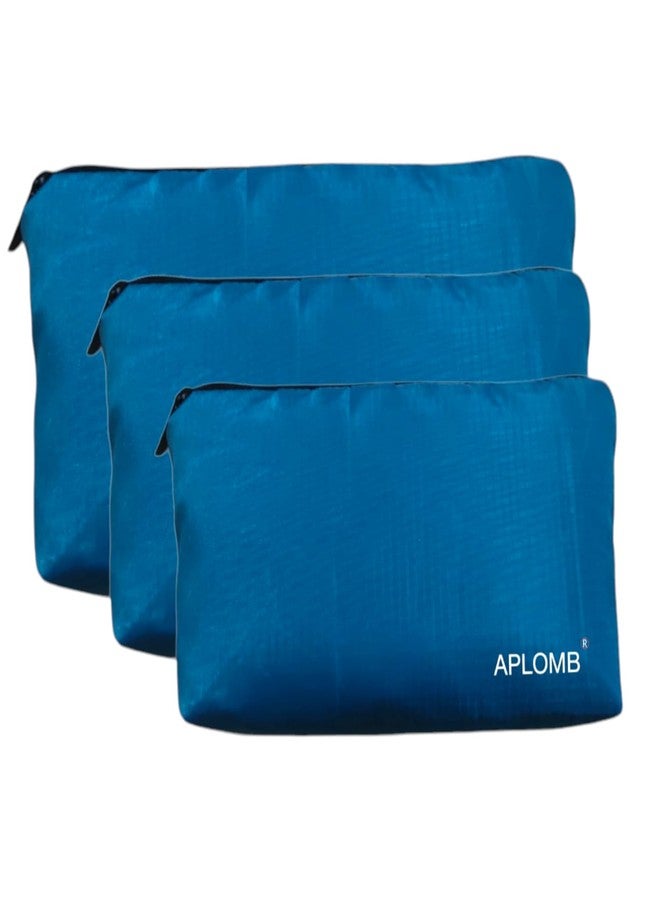 APLOMB Fabric Multi Purpose Utility Pouch, Set of 3, Teal Green - Image 1