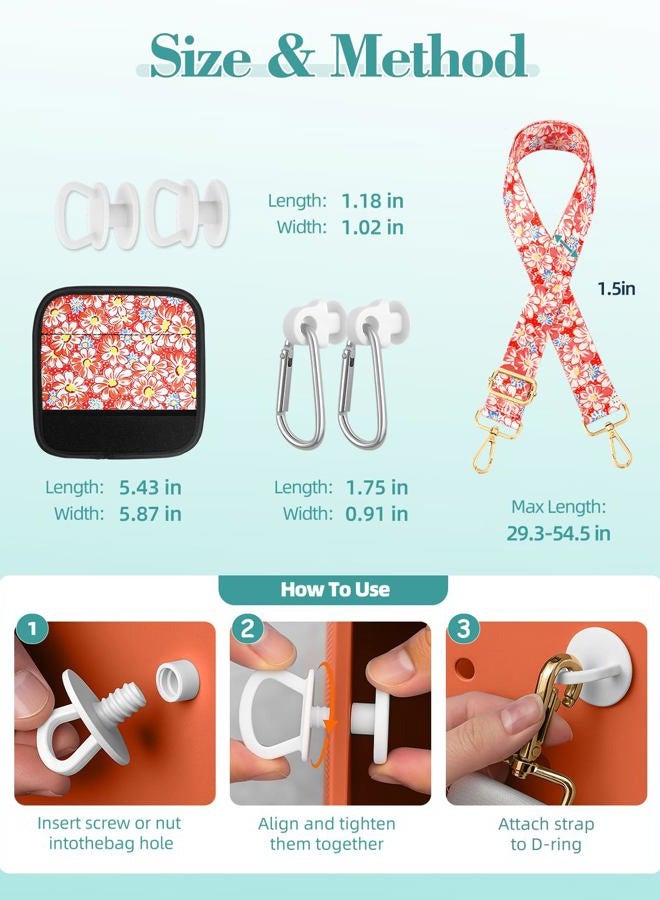 Toykee Strap Wrap for Bogg Bag- Beach Bag Handle Wrap Shoulder Crossbody Strap Accessories, Orange, Orange Daisy - Image 5