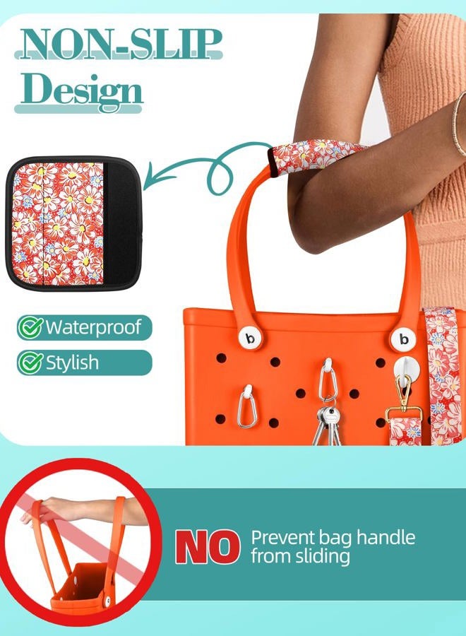 Toykee Strap Wrap for Bogg Bag- Beach Bag Handle Wrap Shoulder Crossbody Strap Accessories, Orange, Orange Daisy - Image 3
