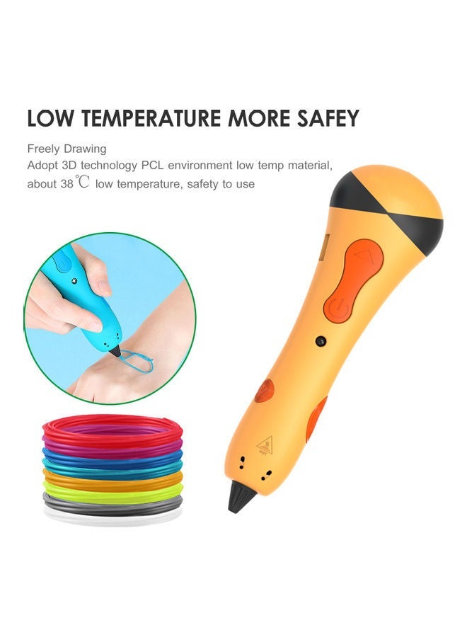 NIBEMINENT Adjustable Speed 3D Printing Pen Orange - Image 3