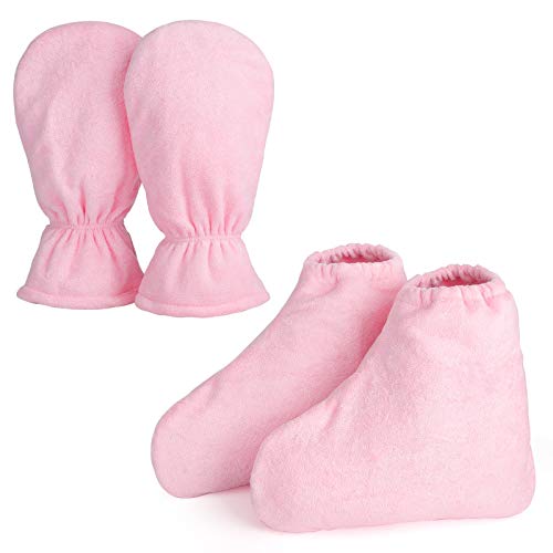 Segbeauty Paraffin Wax Gloves for Hand and Feet Segbeauty Thick Paraffin Heated SPA Mittens Foot Liners Gloves Socks for Hot Wax Hand therapy Thermal treatment Wax Warmer Paraffin Wax Machine Pink
