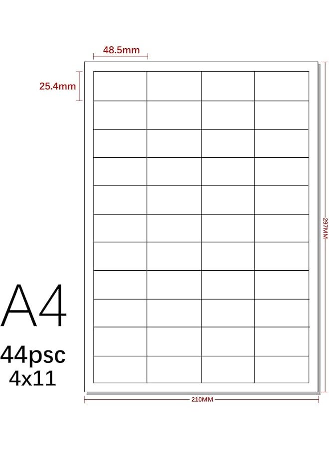 erorex - 100 Sheets Printable A4 Self Adhesive Stickers Shipping Mailing Label Fba Package Paper Compatible For Laser And Ink Jet Printers 44 Up Labels White 100 Sheets 4400 Labels A4 Label 44Pcs 100L - Image 1